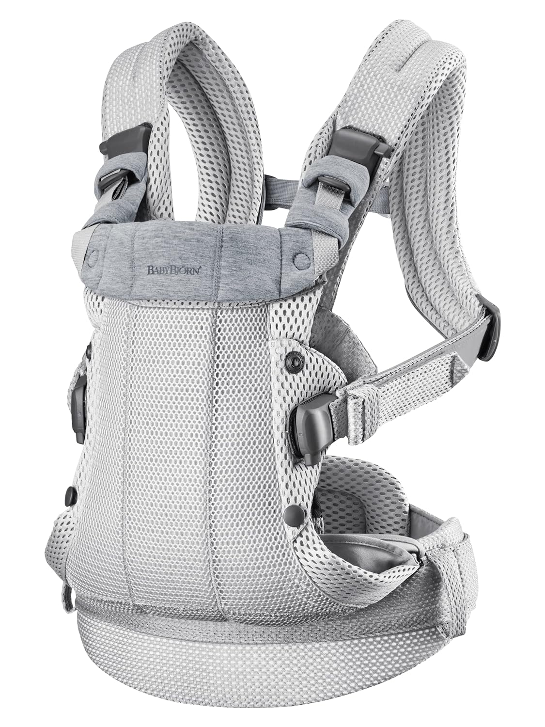 BabyBjörn Baby Carrier Harmony, Silver, 3D Mesh | 3-in-1 Ergonomic Baby Carrier; Newborn, Facing-In, Outward-Facing, and Back Carrying Positions Supported (7-40 lbs), Newborn to Toddler