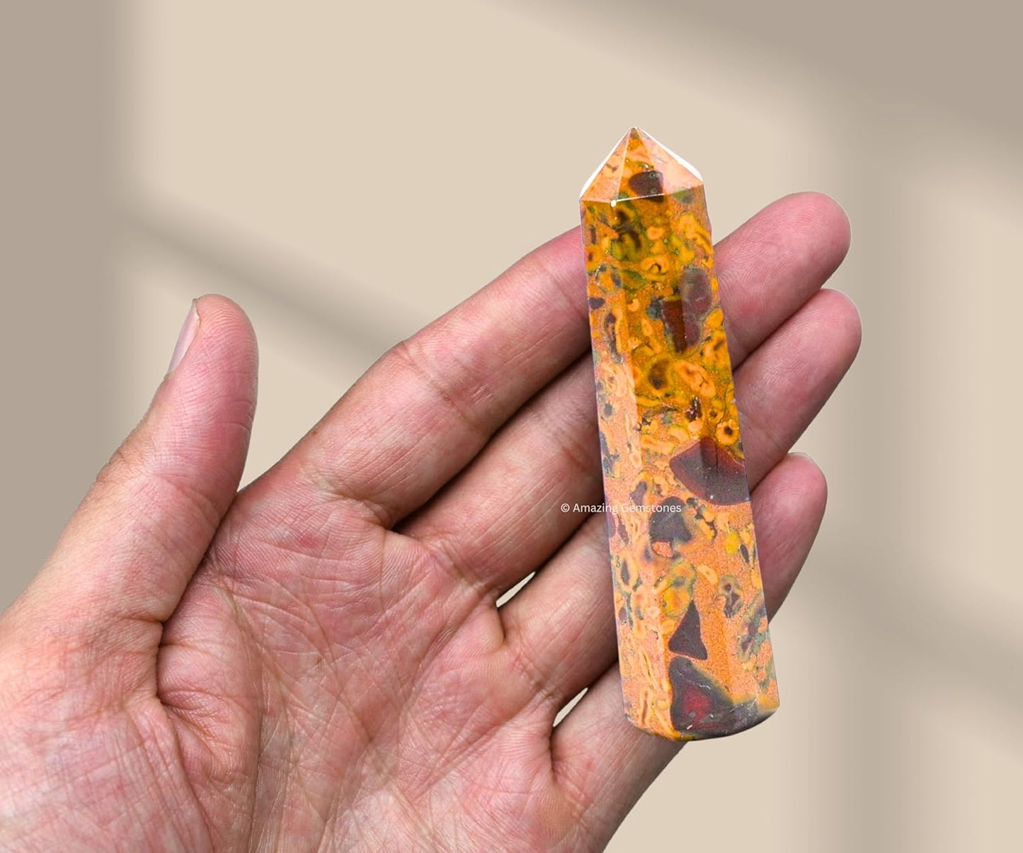 Amazing Gemstone Fruit Jasper Crystal Towers - Natural Healing Crystal Point Obelisk for Reiki Healing and Crystal Grid (3 Inch)