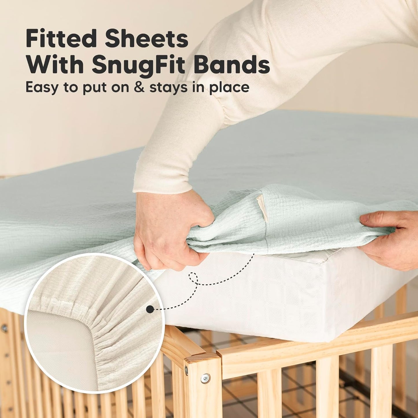 KeaBabies 2-Pack Muslin Crib Sheets for Boys, Girls - 100% Organic Cotton Fitted Baby Crib Mattress Sheet, Soft Breathable Standard Toddler Bed Cover Bedding Set, Neutral, Durable 52x28 (Willow)