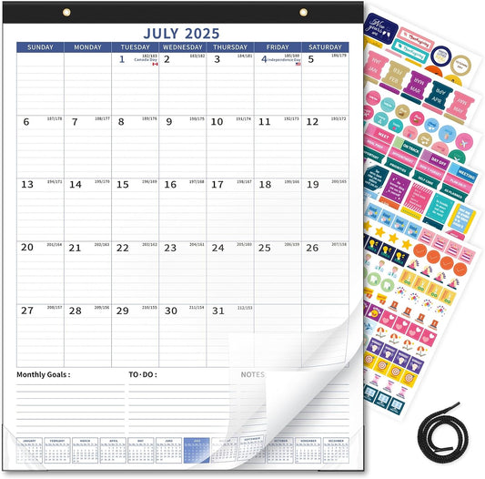 Ospelelf Large Wall Calendar 2025-2026 Calendar 22'' x 17'' Monthly Desk Calendar 18 Month Family Calendar, Use July 2025 - Dec 2026, Blue
