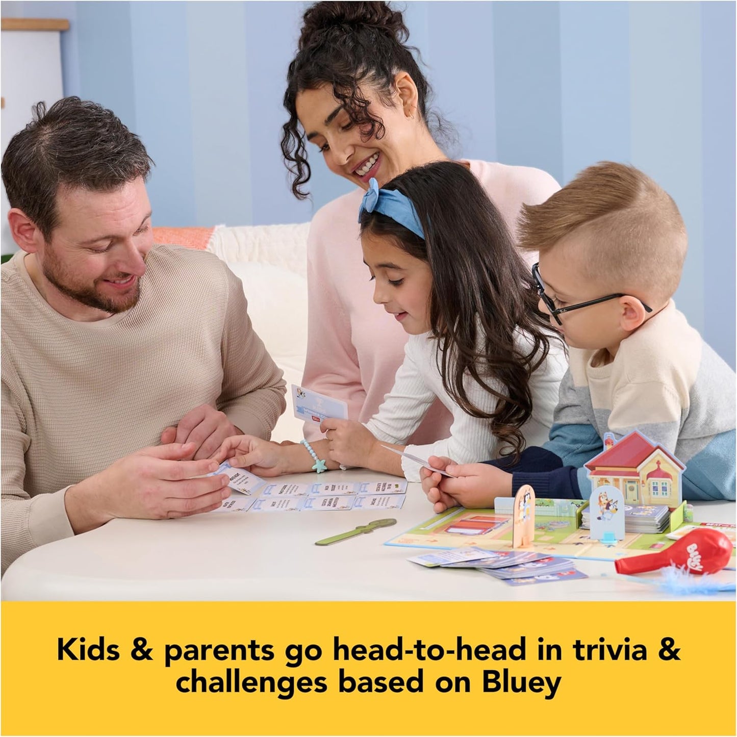 Spin Master Games, Bluey Beat The Parents, Head-to-Head Trivia & Fun Family Game Night Challenges, Easy Play, Bluey Toys, Kids & Family, 2-6 Players, for Ages 5 & Up