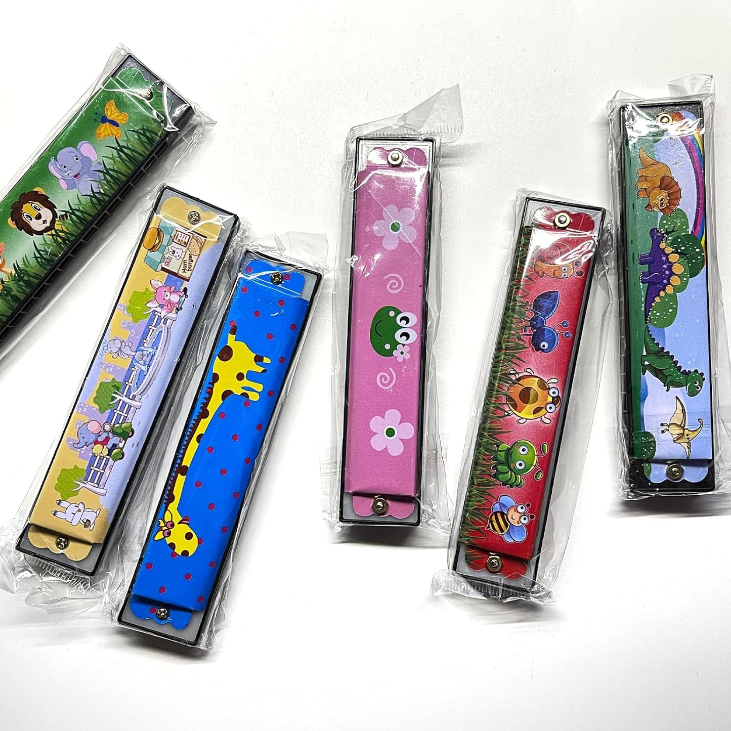 60 Pcs Harmonica for Kids 16 Holes Musical Instrument, Return Gift Cartoon Double Row Harmonica Bulk Toy for Kids Party Favors Goodie Bags Stuffers & Operation Christmas Child Items