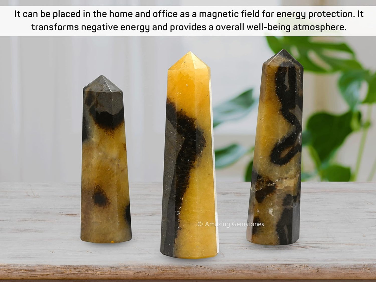 Amazing Gemstone Septarian Crystal Towers - Natural Healing Crystal Point Obelisk for Reiki Healing and Crystal Grid (2 Inch to 3 Inch)