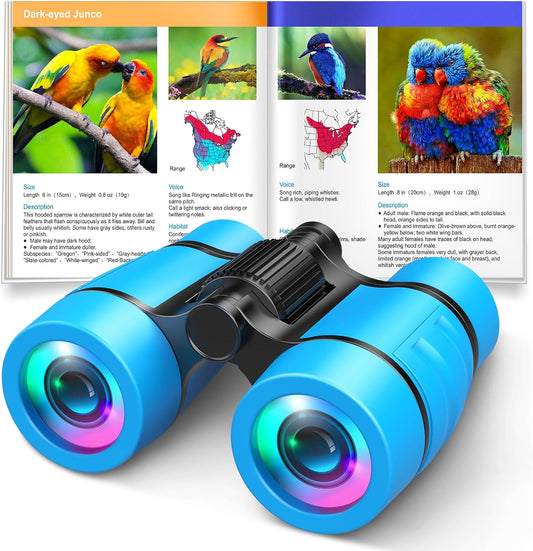 Toys for Boys Ages 3-7: LET'S GO! Kids Binoculars with Bird Watching Manual for 4 5 6 7 Year Old Boys Girls Outdoor Toy for Kid Ages 4-6 Camping Telescope Toddler Birthday Gift