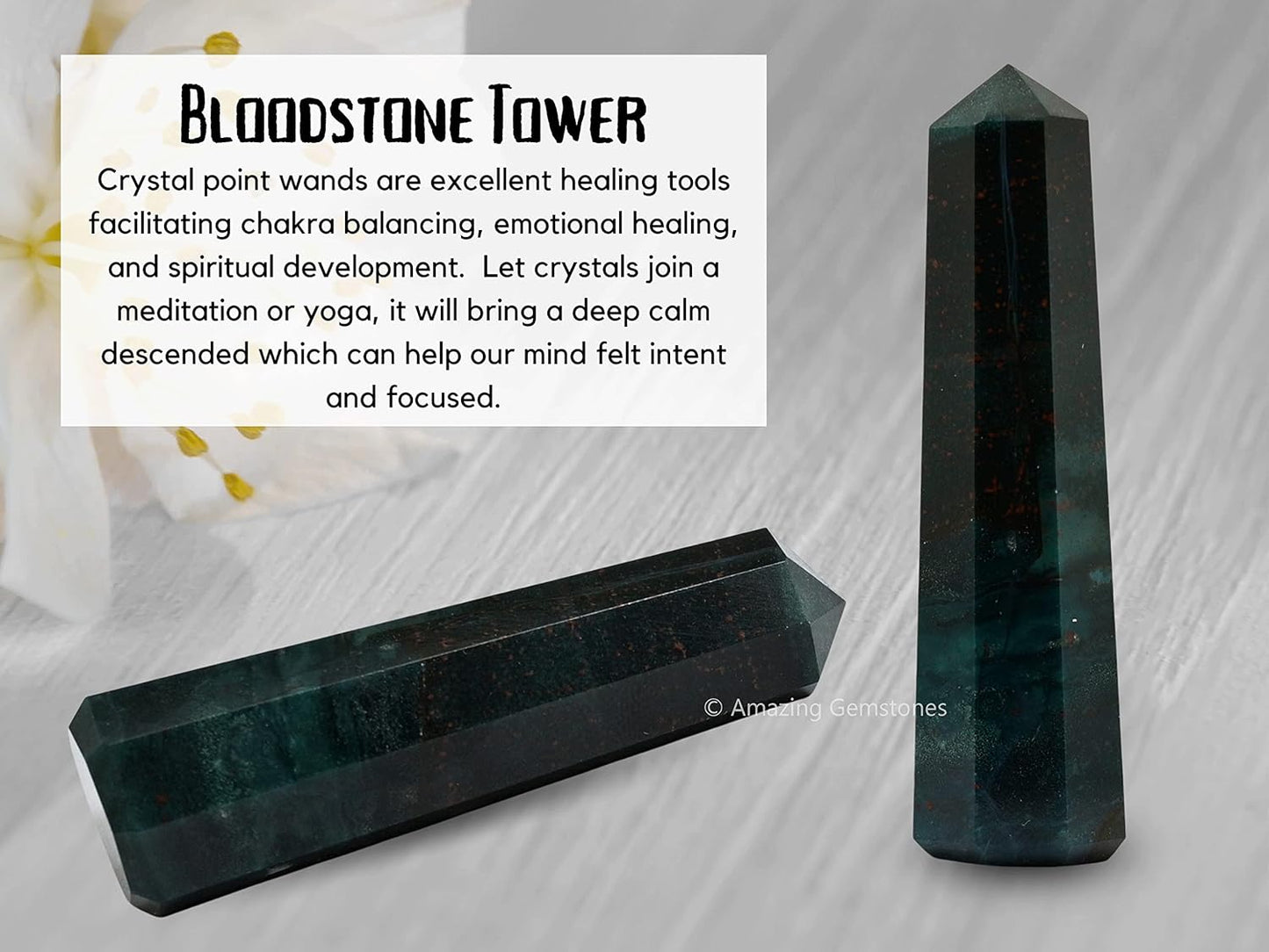 Amazing Gemstone Bloodstone Crystal Towers ~ Natural Healing Crystal Point Obelisk for Reiki Healing and Crystal Grid (2" to 3" Inch)