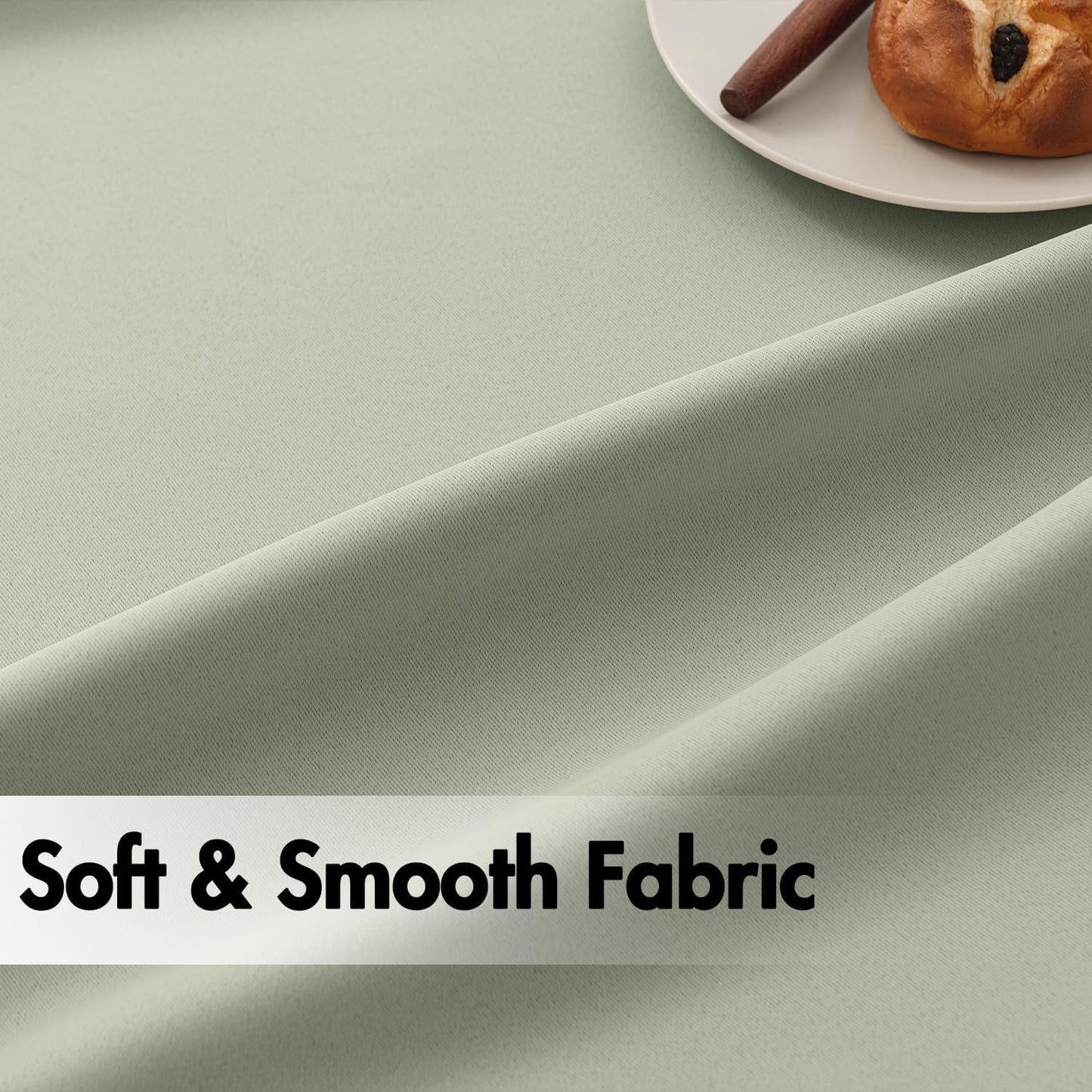 ANRODUO Back Tab Blackout Curtains for Bedroom Living Room, Rod Pocket Pinch Pleated Thermal Insulated Room Darkening Curtains 72 Inches Long 2 Panels, Sage Green, 42 x 72 Inch