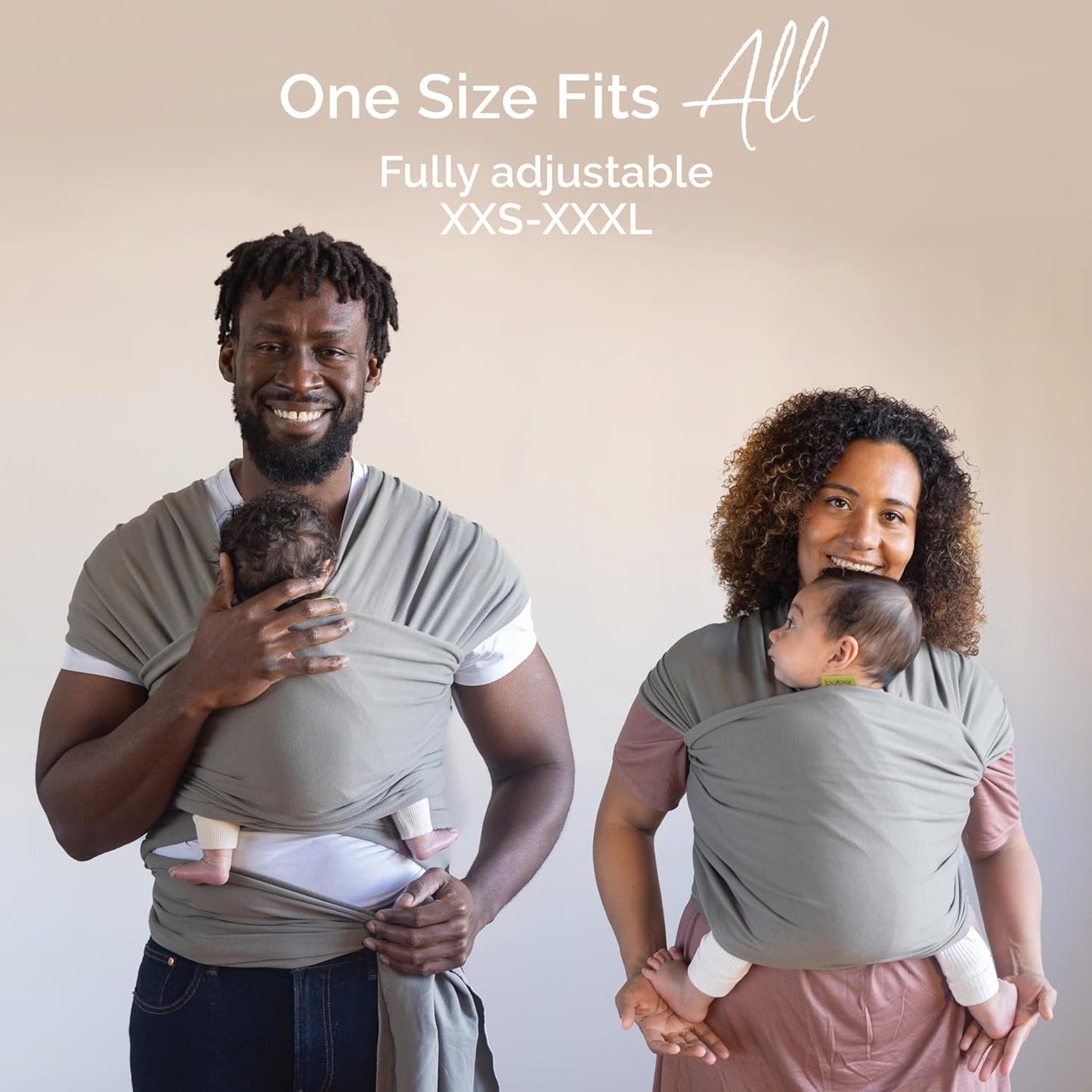 Boba Baby Wrap Carrier – Original Baby Sling Carrier for Newborns (7–35 lbs), Soft, Secure, Hands-Free & Ergonomic, Ideal for Comfortable Bonding, New Parents (Grey)