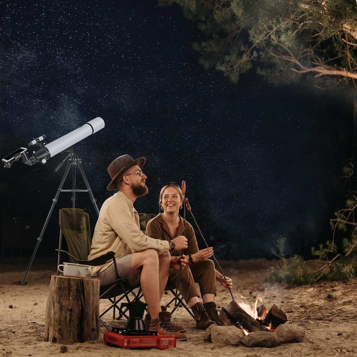 Telescope for Adults Astronomy Beginners, 80mm Aperture 800mm Refractor Telescopes for Adults High Powered with AZ Mount, Carry Bag, Phone Mount