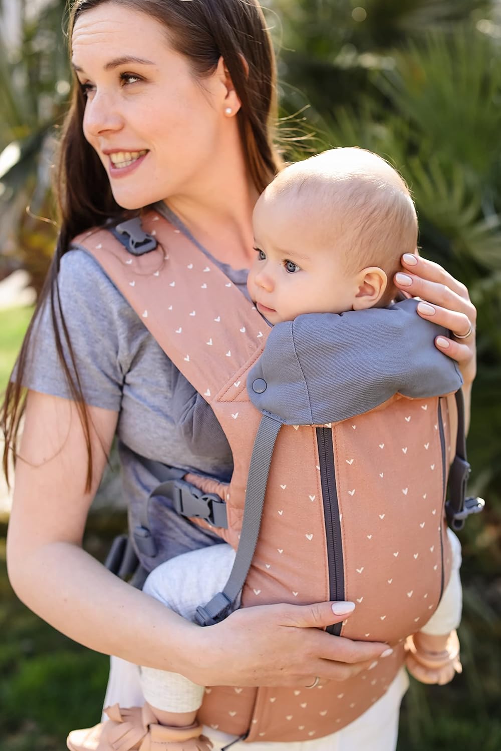 Beco Baby Carrier 8 Hybrid Newborn to Toddler (7-45lbs) - All in 1 Mesh Backpack, Front and Hip Carrier with Adjustable Seat - Cooling Ergonomic Carrier (Rose Love)