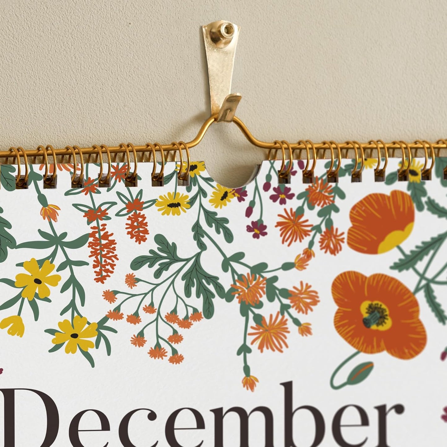 Wall Calendar 2025-2026, Floral Design Wall Calendar with Thick Paper, 18 Months Runs from July 2025 - December 2026, 12" x 15", Twin-Wire Binding, Perfect for Planning