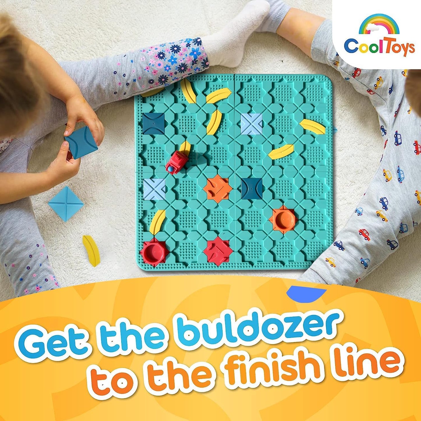 CoolToys Build-A-Track Plus Brain Teaser Puzzles for Kids Ages 4-8 - Educational Smart Logic Board Game for Children, 4 Levels & 200+ Skill-Building Challenges, Travel Boys & Girls STEM Activity