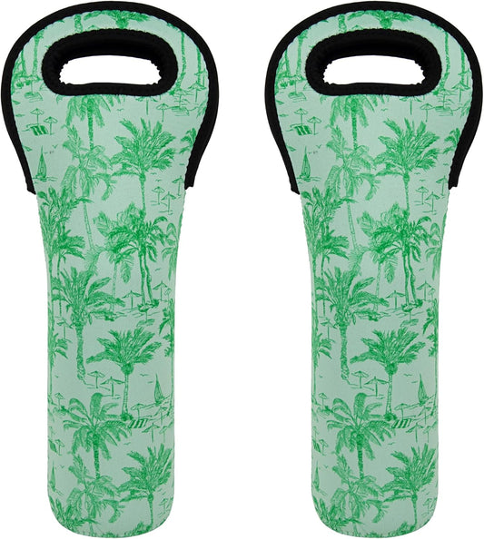 Wine Bag, Wine Carrier Tote Bag, Wine Bottle Protector, Insulated Neoprene Hand Bag, Wine Bags for Wine Bottles Gifts,Wine Bottle Holder for Travel with Secure Carry Handle (2 Pack)