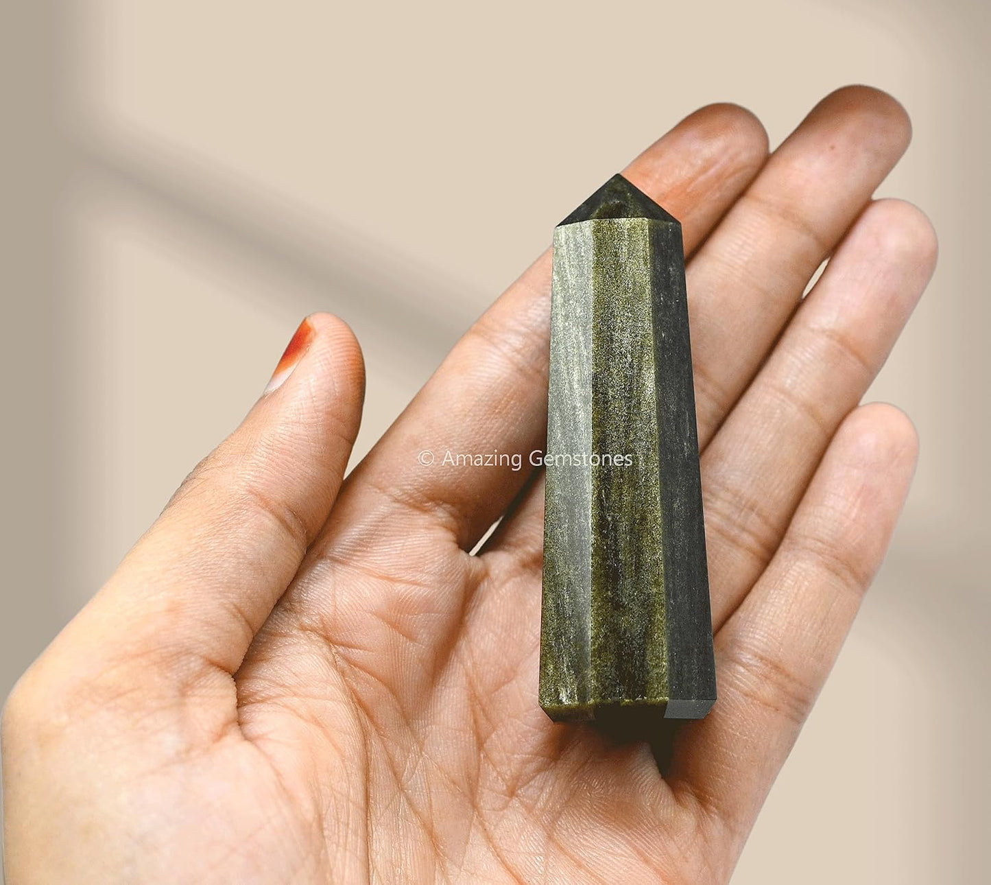 Amazing Gemstone Golden Sheen Obsidian Crystal Towers - Natural Healing Crystal Point Obelisk for Reiki Healing and Crystal Grid (2 Inch to 3 Inch)
