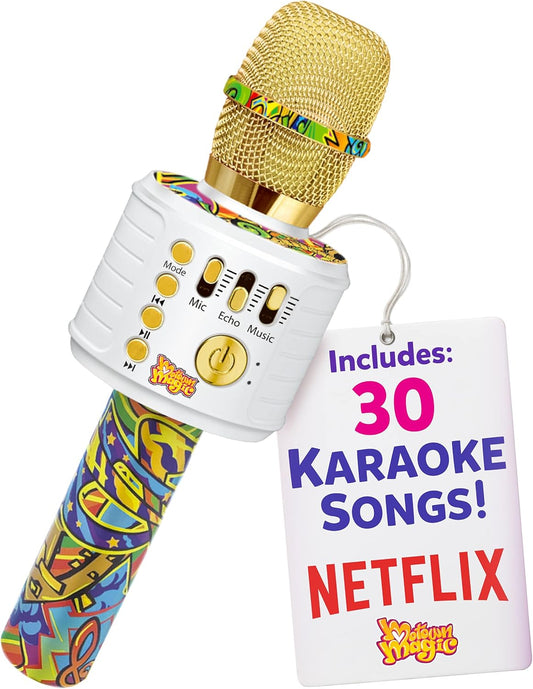 Move2Play, Kids Karaoke Microphone | Includes Bluetooth & Pre-Loaded Songs | Birthday Girls Present for All Ages, 2, 3, 4, 5+ Year Old Girls, Boys & Toddlers (Graffiti)