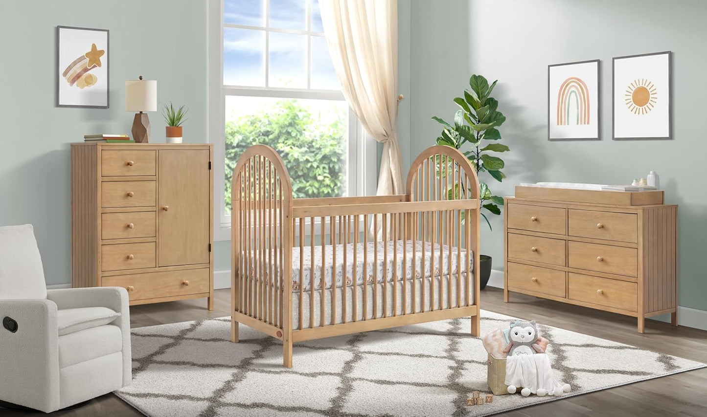 Soho Baby Everlee 3-in-1 Island Crib, Honey Wood