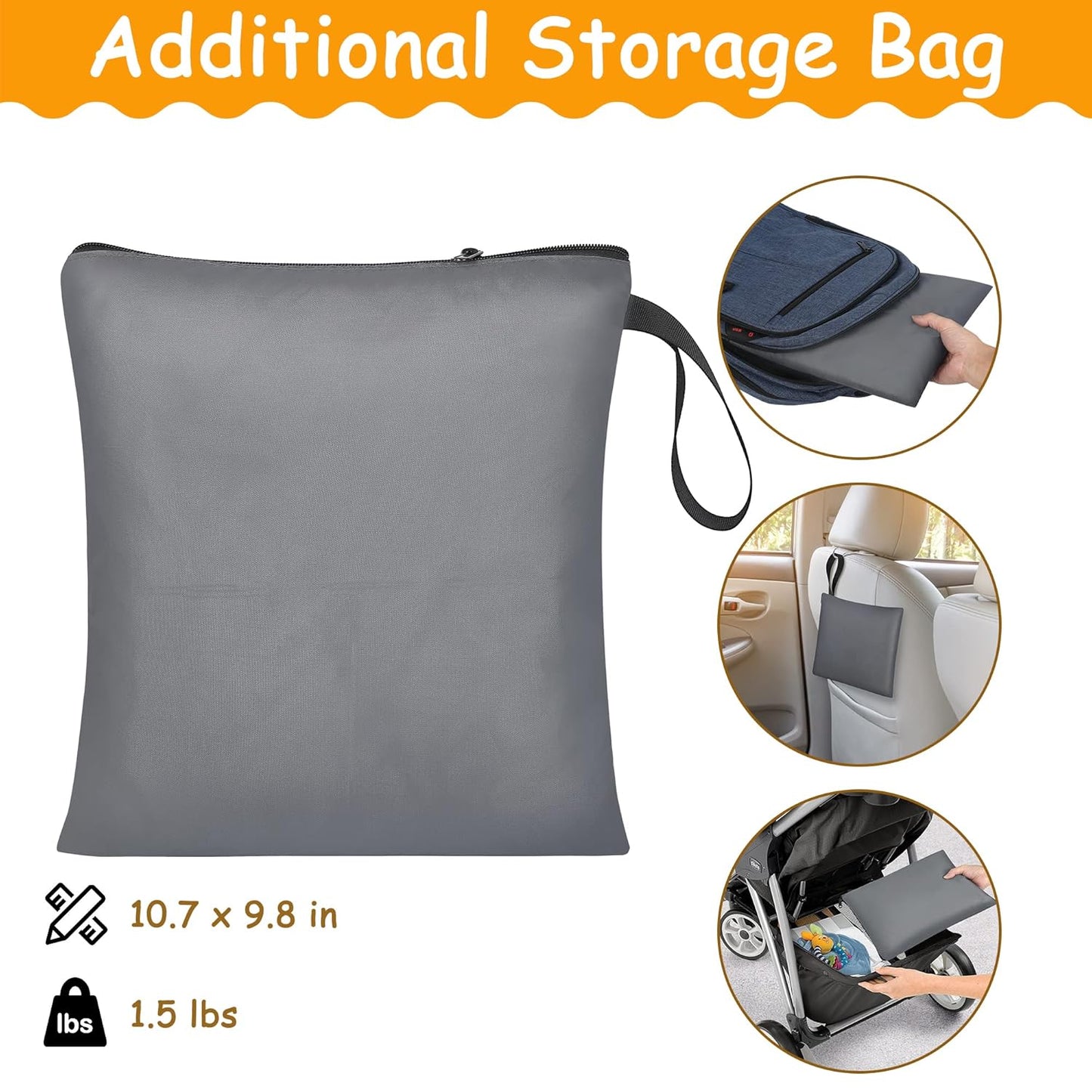 Car Seat Travel Bag Fits Chicco Keyfit 30, Uppababy Mesa, Nuna Pipa Lite, Padded Infant Gate Check Bag for Air Travel, Durable Carrier Bag with Side Pocket and Protective Feet, Extra Storage Bag