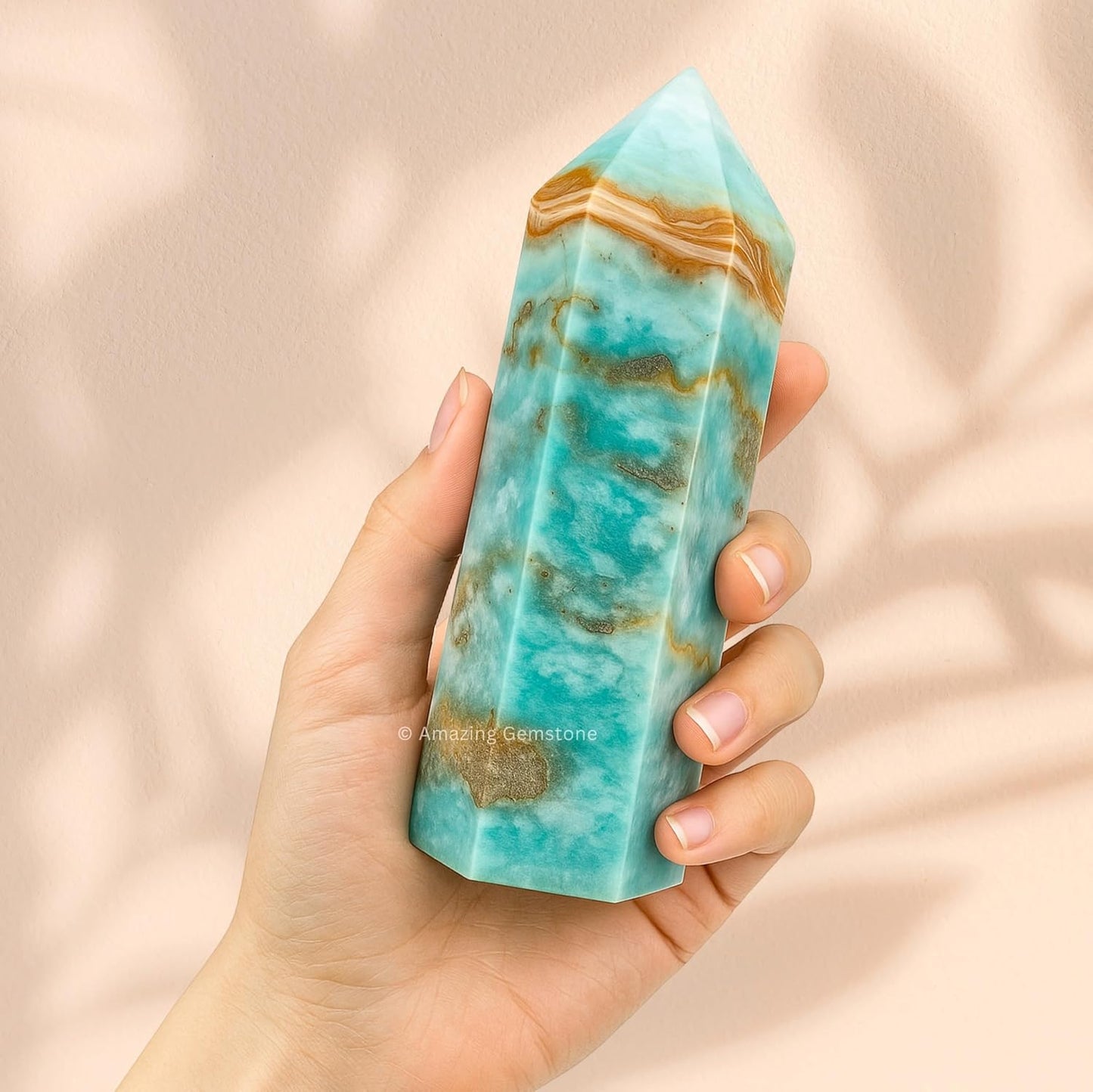 Amazing Gemstone Large Caribbean Calcite Crystal Towers ~ Natural Healing Crystal Point Obelisk for Reiki Healing and Crystal Grid (5.5 to 6 INCH)