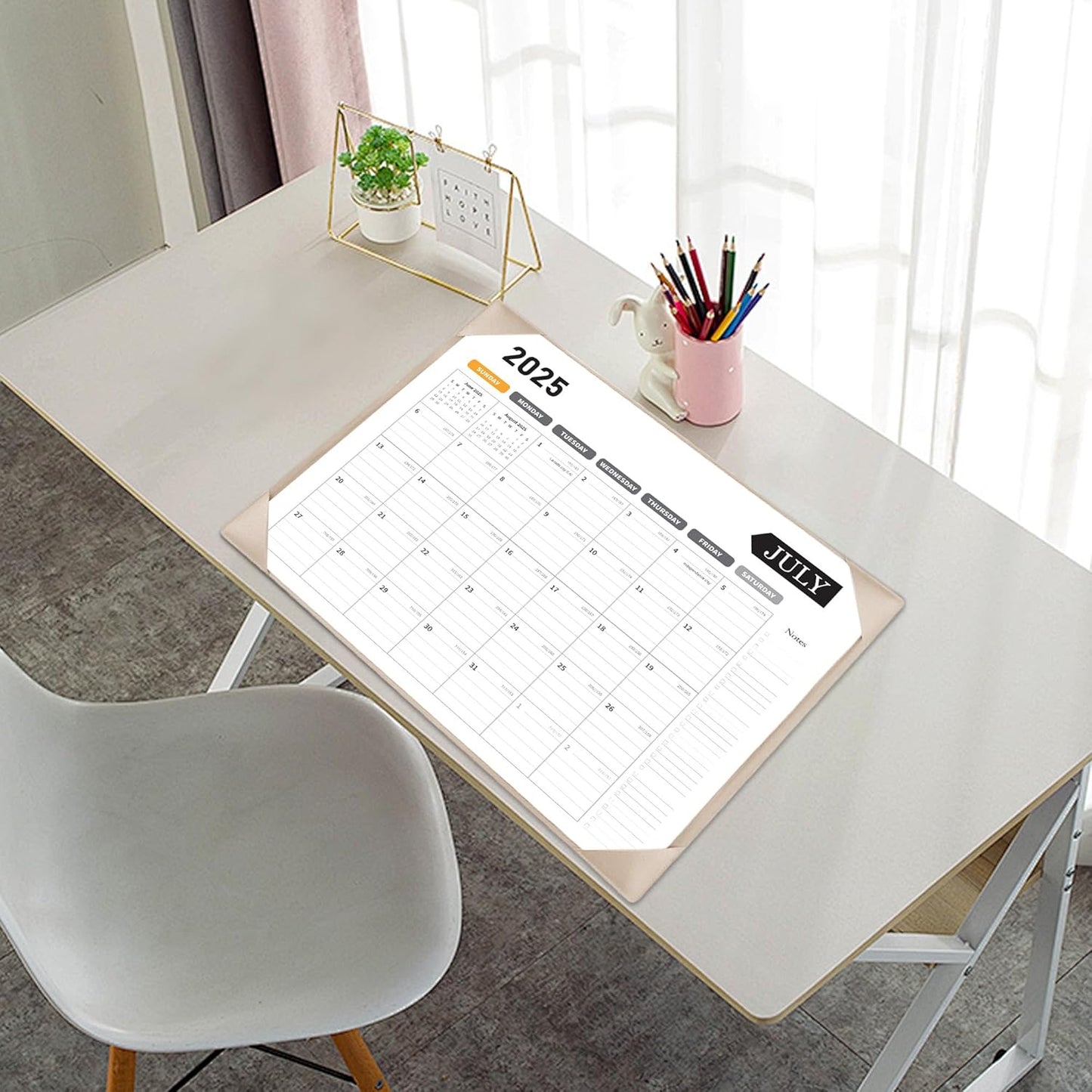 Large Desk Calendar 2025-2026, Calendar with Desk Protecting Pad, Desk Calendar Large 22x17, Runs From July 2025 to December 2026, 18 Months, Big Desktop Calendar for Family Classroom and Office (Apricot)
