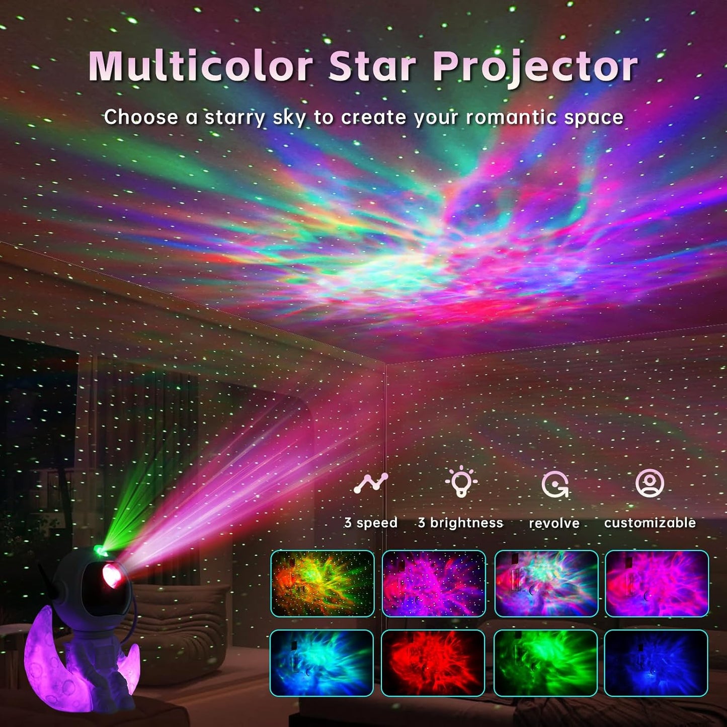 Astronaut Galaxy Projector Night Light - Nebula Star Projector with Timer & Remote, Room Decor for Kids Adults, Christmas Birthday Valentines Day Gift