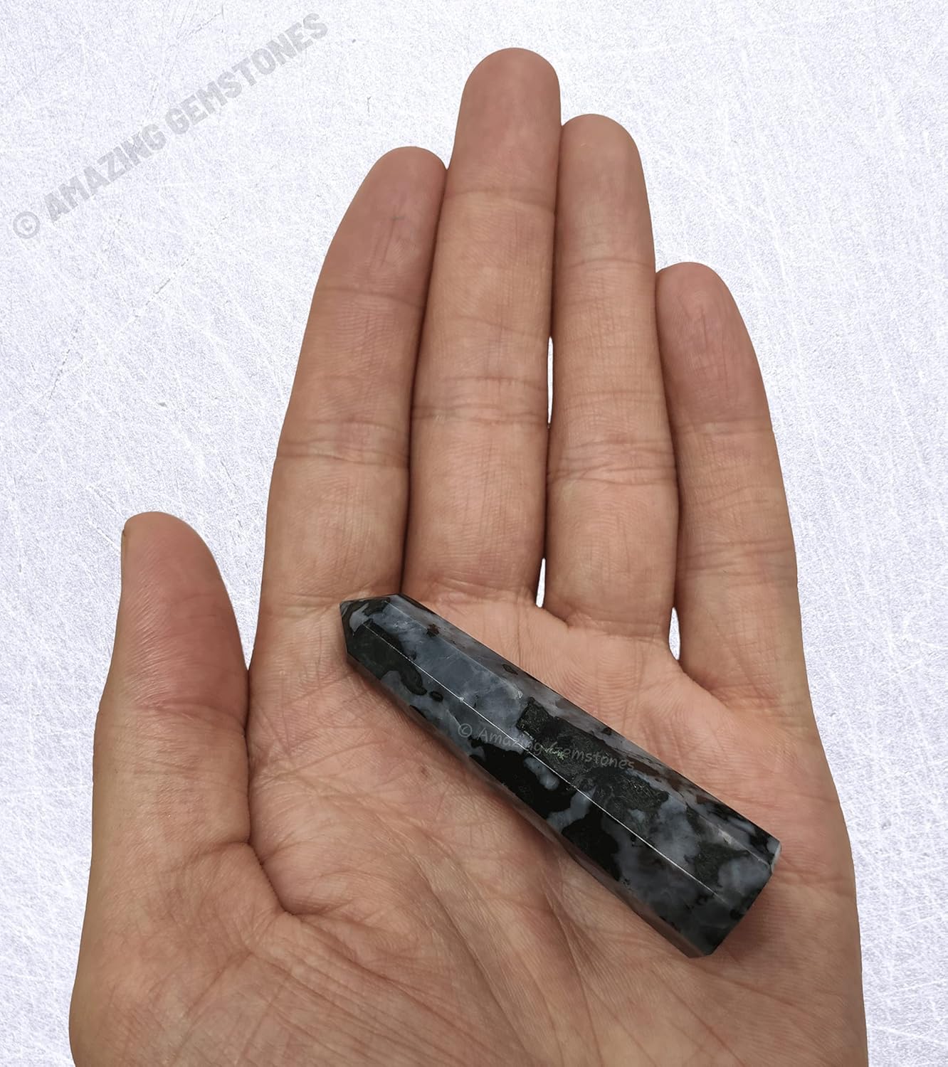 Amazing Gemstone Indigo Gabbro Crystal Towers - Natural Healing Crystal Point Obelisk for Reiki Healing and Crystal Grid (2 Inch to 3 Inch)