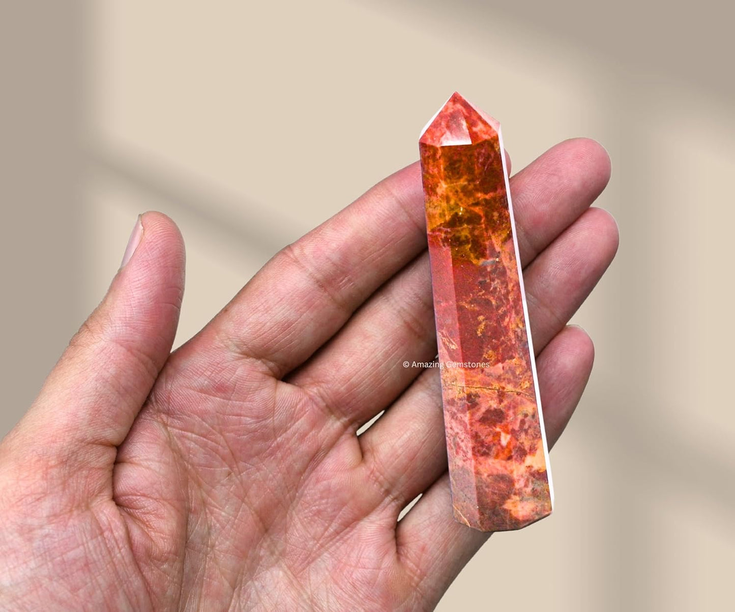 Amazing Gemstone Brecciated Jasper Crystal Towers ~ Natural Healing Crystal Point Obelisk for Reiki Healing and Crystal Grid (3- Inch)