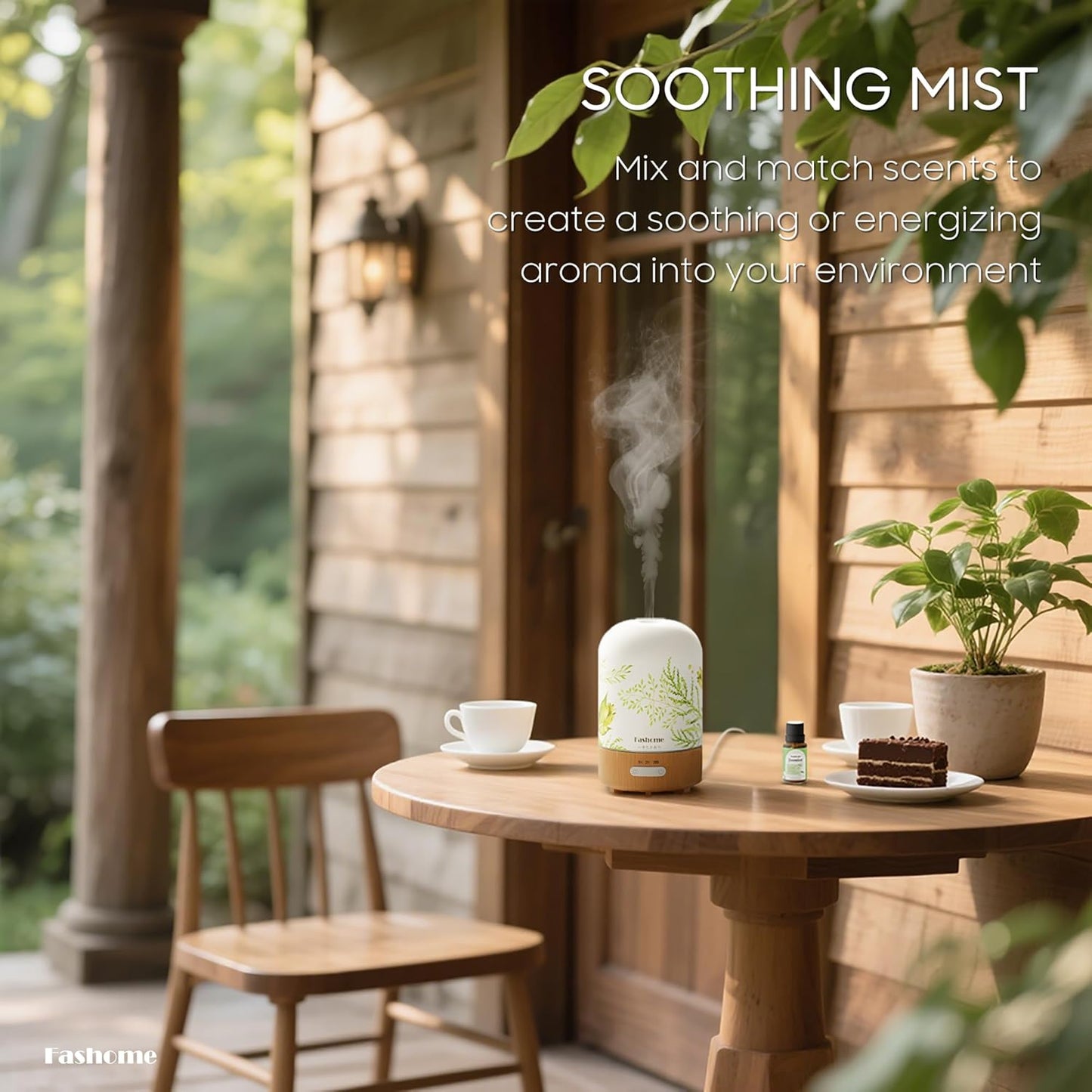 Aromatherapy Essential Oil Diffuser with Jasmine Oil, 6 in 1 Ultrasonic 100ML Aromatherapy Scent Humidifier Vaporizer with Dense fine Mist, Timer, Auto-Off (Summer-Jasmine)