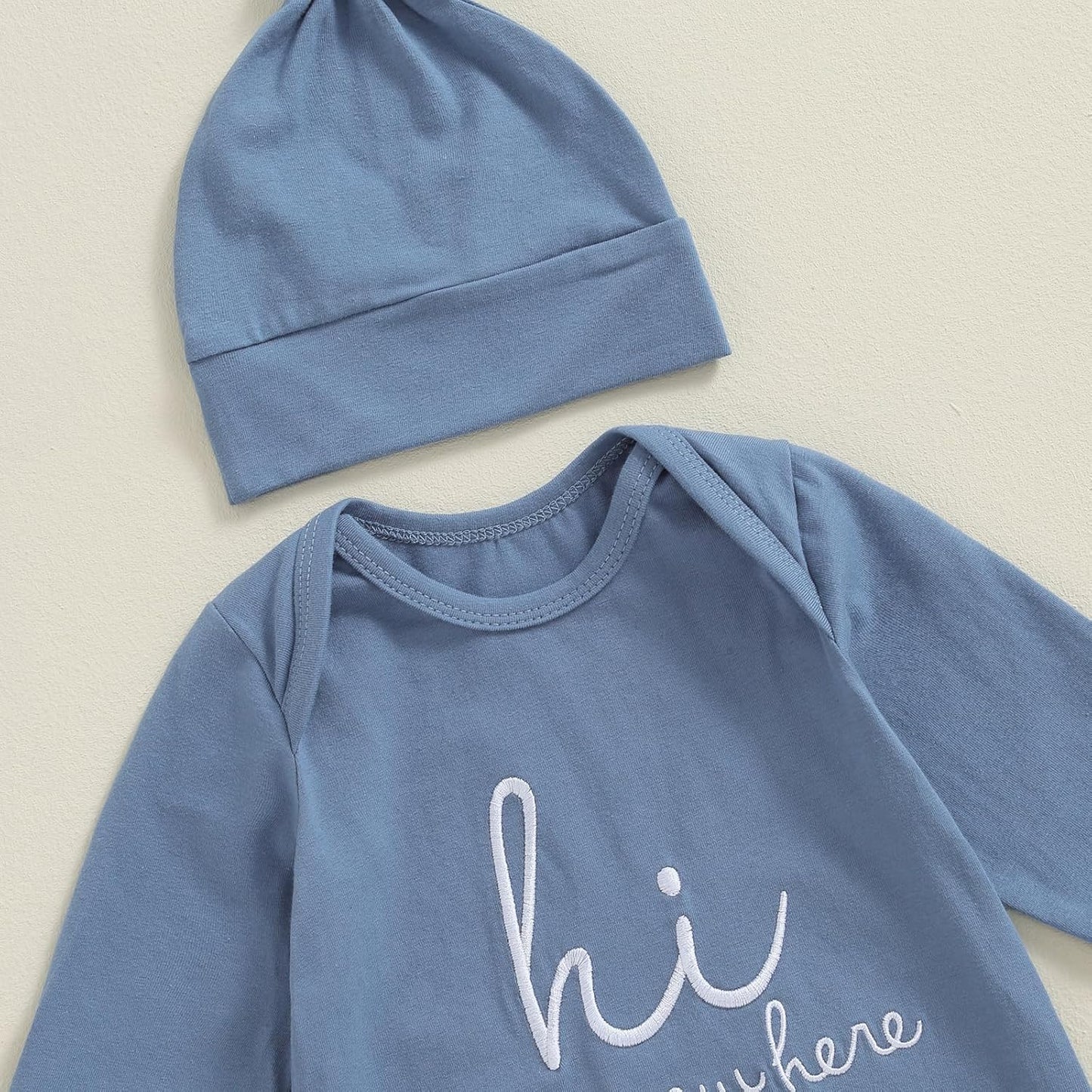 Newborn Boy Girl Coming Home Outfit Baby Infant Sleeper Gown Nightgown Outfits Cute Fall Winter Pajamas and Hat