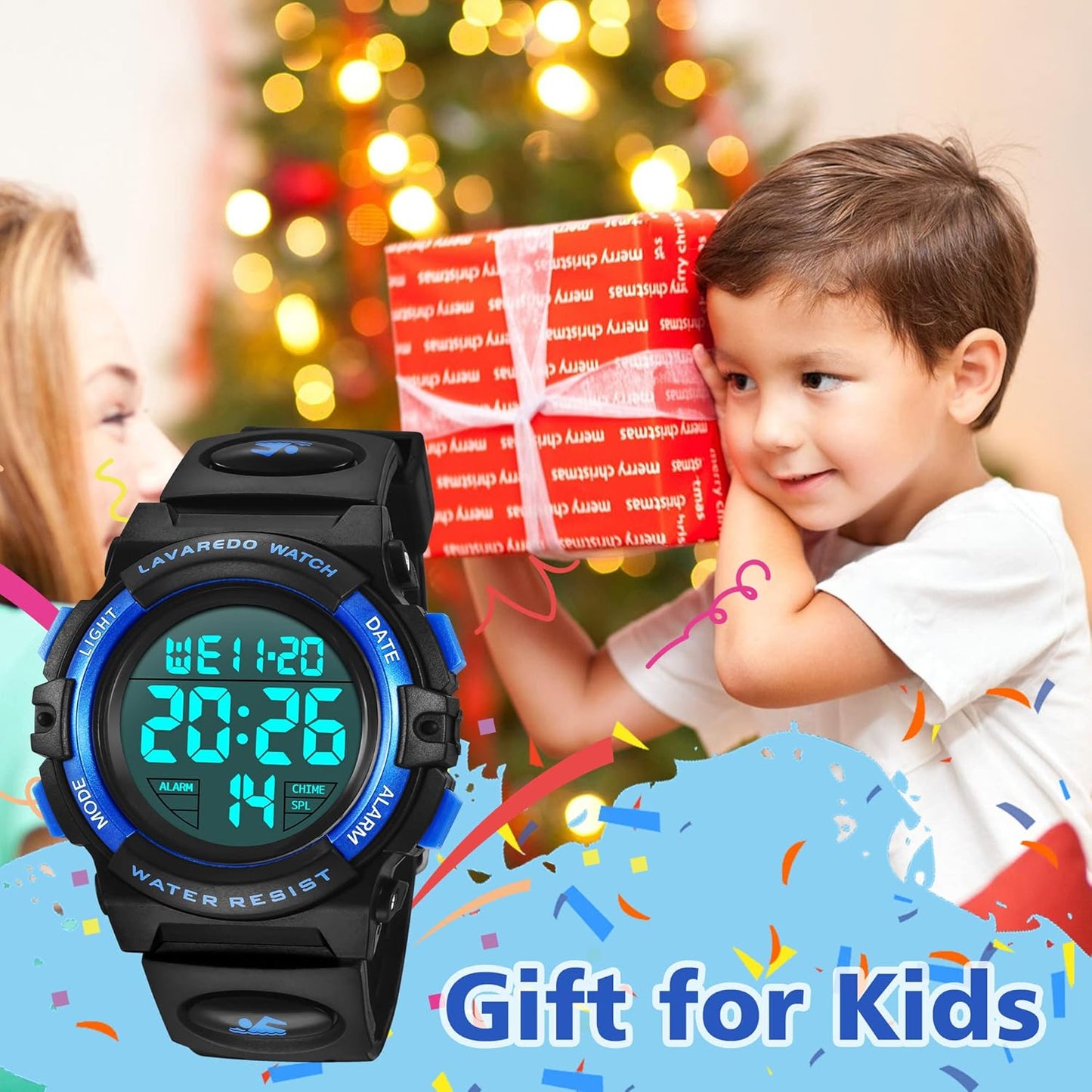 Kids Watch,Boys Watch for 3-15 Year Old Boys,Digital Sport Outdoor Multifunctional Chronograph LED 50 M Waterproof Alarm Calendar Analog Watch for Children with Silicone Band,Kids Gift