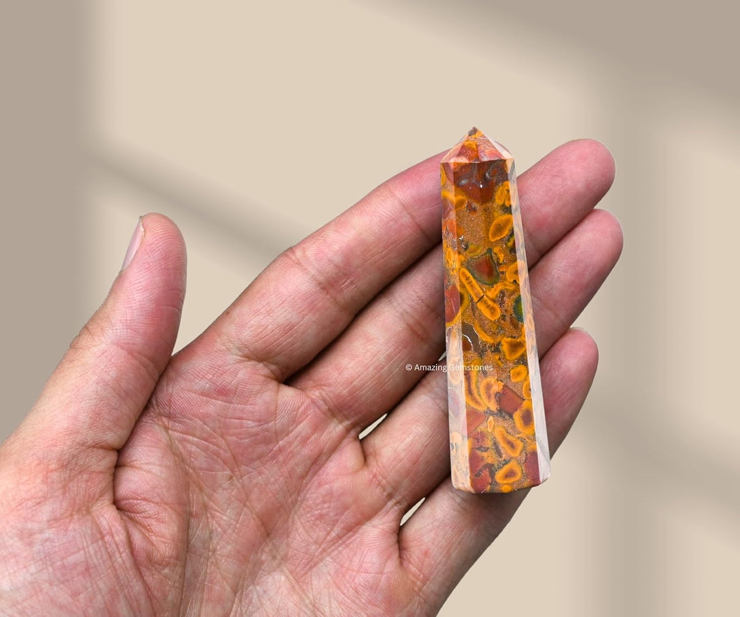 Amazing Gemstone Fruit Jasper Crystal Towers - Natural Healing Crystal Point Obelisk for Reiki Healing and Crystal Grid (2 Inch to 3 Inch)