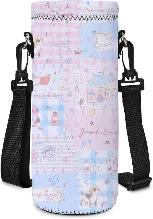 AUPET Water Bottle Bag Carrier,24oz/32oz Insulated Neoprene bottle Sling Holder Case Pouch Cover for 1000ML/750ML Bottles with Shoulder Strap for walking