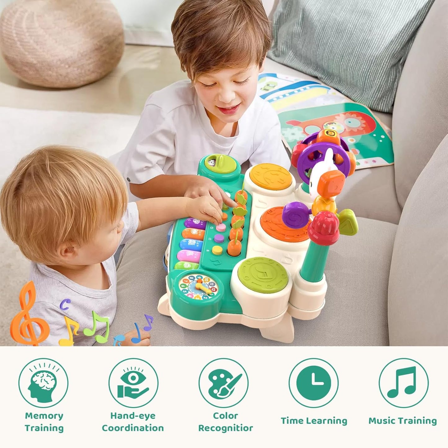 20 in 1 Baby Musical Toys – Interactive Piano Keyboard Drum Set for 6 9 12 18 Month, Toddlers 1-4, Educational Learning Toys for Boys Girls, First Birthday Gift 1 2 3 4 Year Old, Infant Toys