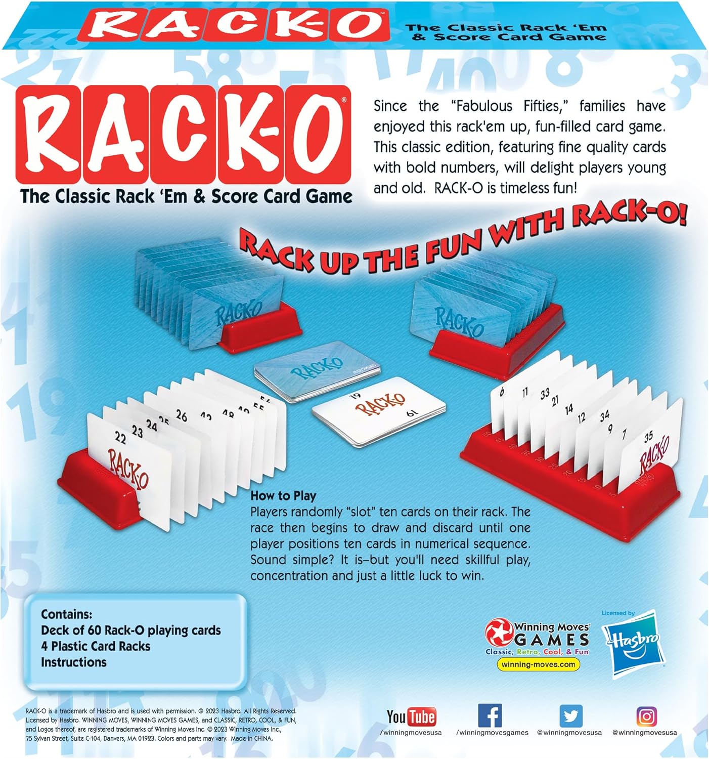 Rack-O Retro Game by Winning Moves Games USA, Classic Tabletop Game Enjoyed by Families Since the 1950's! Ages 8+, 2-4 Players (6122)