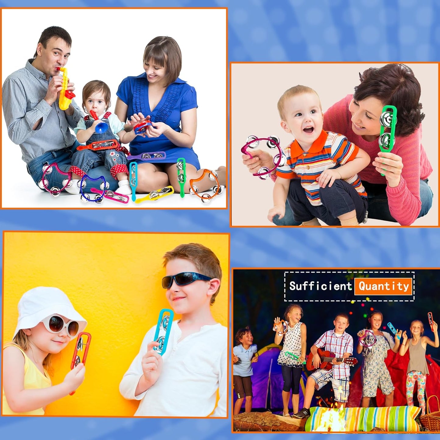 84 Pcs Musical Instruments for Kids 42 Plastic Handheld Tambourine Bells 42 Colorful Cymbals Percussion Shaker Noise Makers Rhythm Toy Set for Church Preschool Classroom