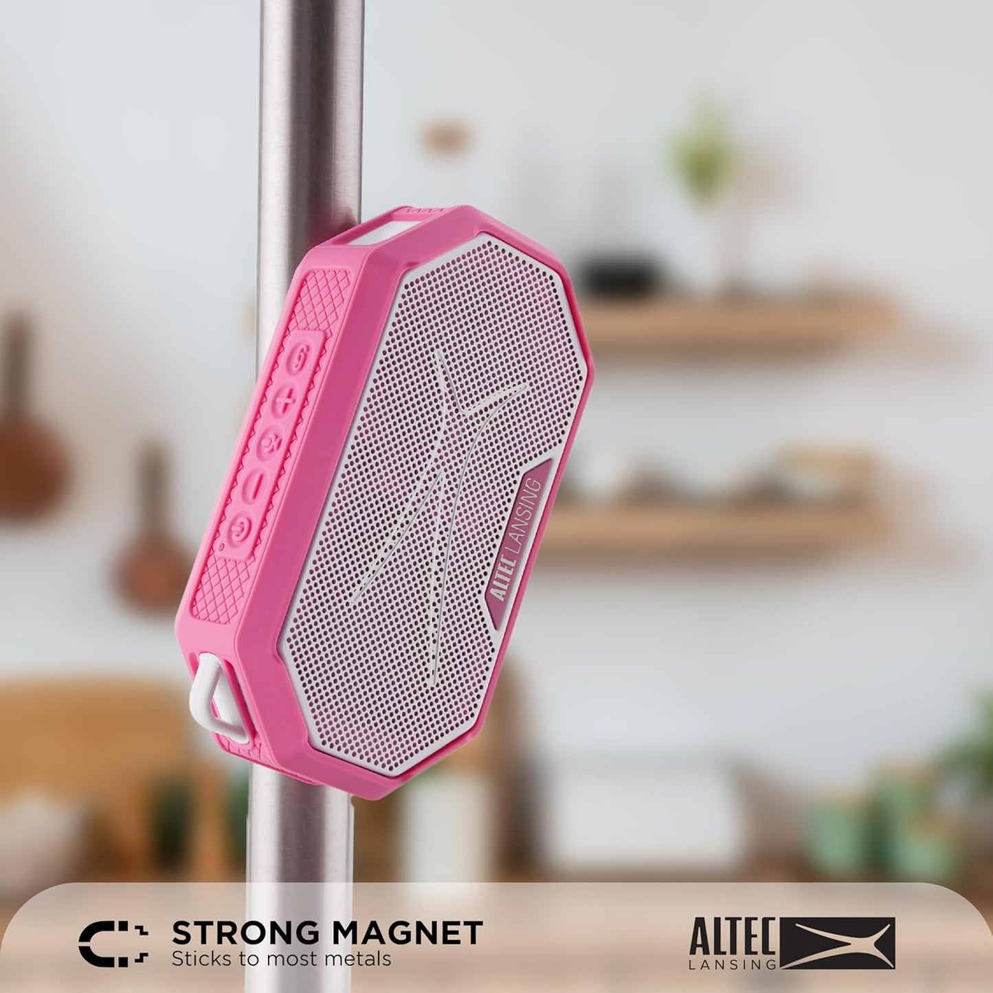 Altec Lansing Portable Bluetooth Speaker HYDRAMINI 2.0, IP67 Waterproof, Portable Speaker, 12h Playtime, Wireless Pairing, USB-C Quick Charge, Magnetic Bluetooth, Voice Assistant Integration