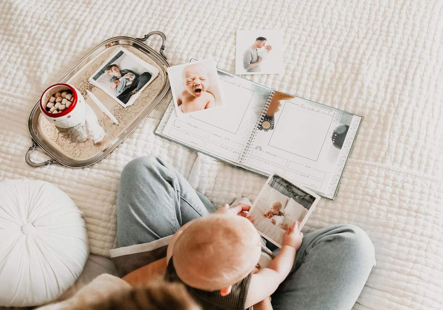 Lucy Darling Baby Memory Book – Celestial Skies | Luxury Baby First Year Book & Photo Album | Gender Neutral Keepsake Journal for Milestones, Memories & Photos | Thoughtful Pregnancy Gift