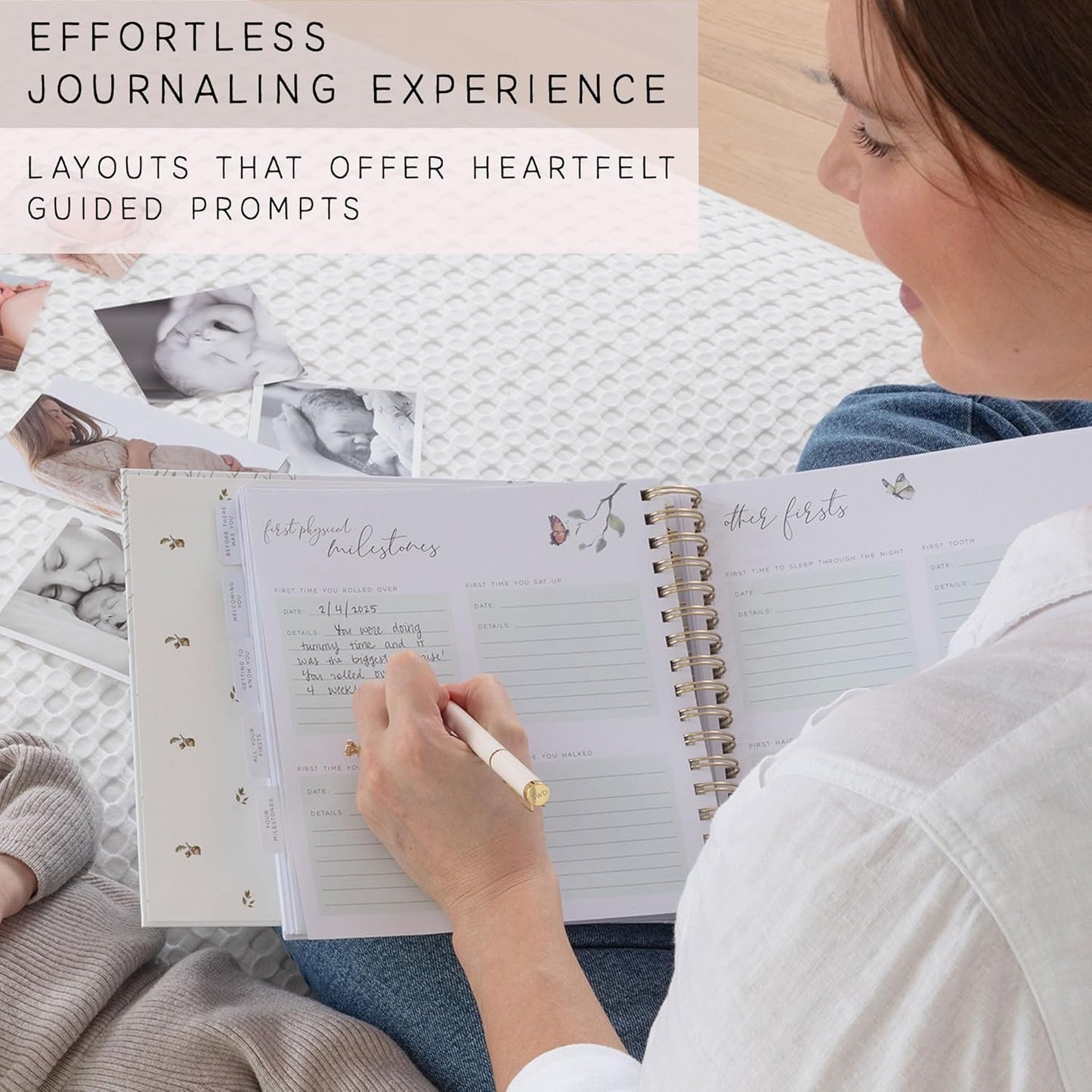 Baby Memory Book for Boy or Girl - First 5 Year Keepsake Album from Pregnancy to Age Five - Baby Book to Record Baby's Milestones and Photos - 1st Gender Neutral Photo Books for Newborn Babies