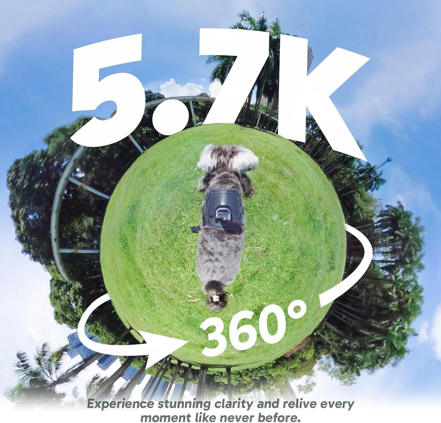 AKASO 360 Weatherproof 360° Action Camera - 5.7K 360 Video with 1/2" 48MP Sensors, 72MP 360 Photo, 360-SuperSmooth, 2.29" Touchscreen, Invisible Selfie Stick Effect, 360° Horizon Lock, AI Tracking