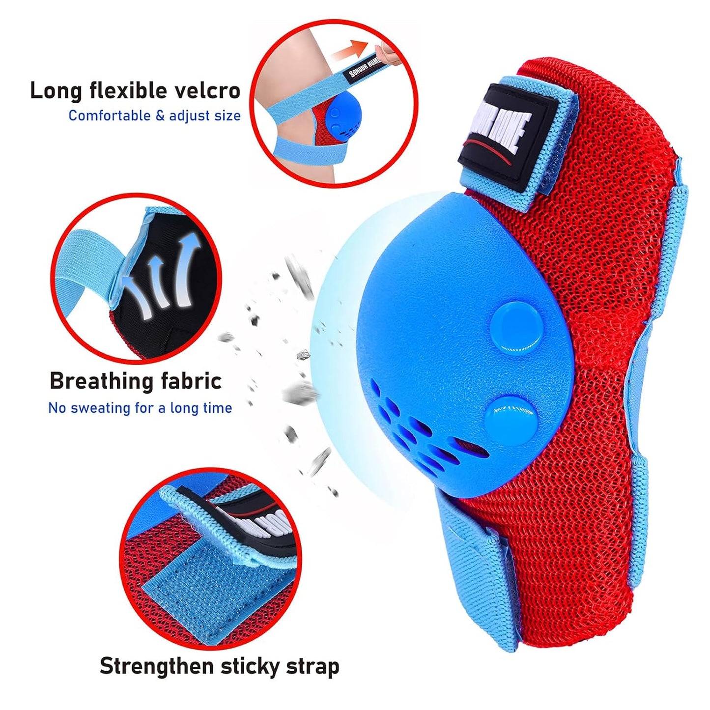 Youth/Kids Knee Pads Elbow Pads Wrist Guards Protective Gear Set for 3-15 Years Child Roller Skates, Skateboard, Cycling, Inline Skating, BMX Bike, Balance Bike Scooter Riding and Other Outdoor Sports