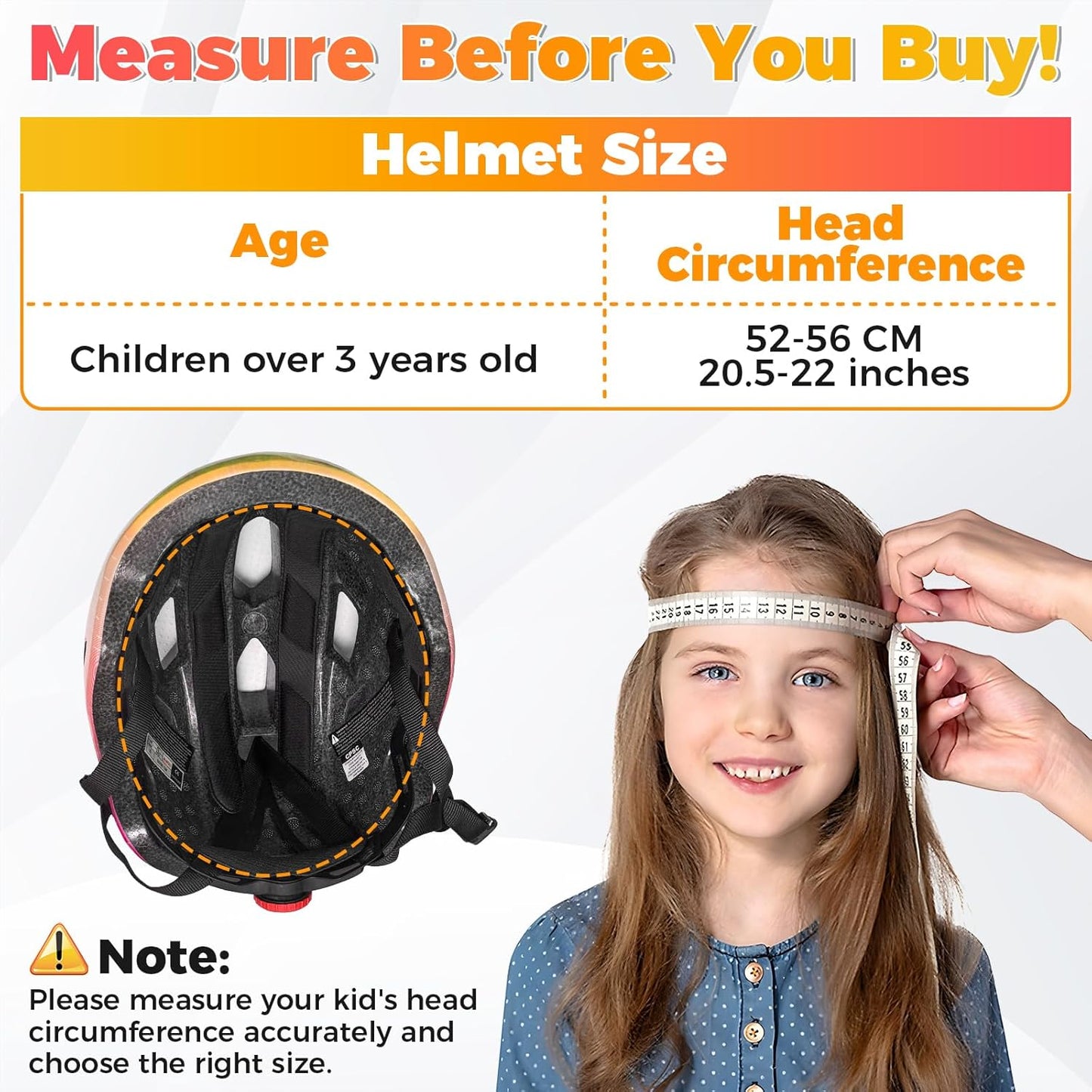 Kids Bike Helmet Toddler Helmet for Boys Girls Youth Kids with LED Lights Bicycle Helmets with Protective Gear Set Knee Elbow Wrist Pads for Cycling Skateboard Scooter Skating (Fits 20.5-22in)