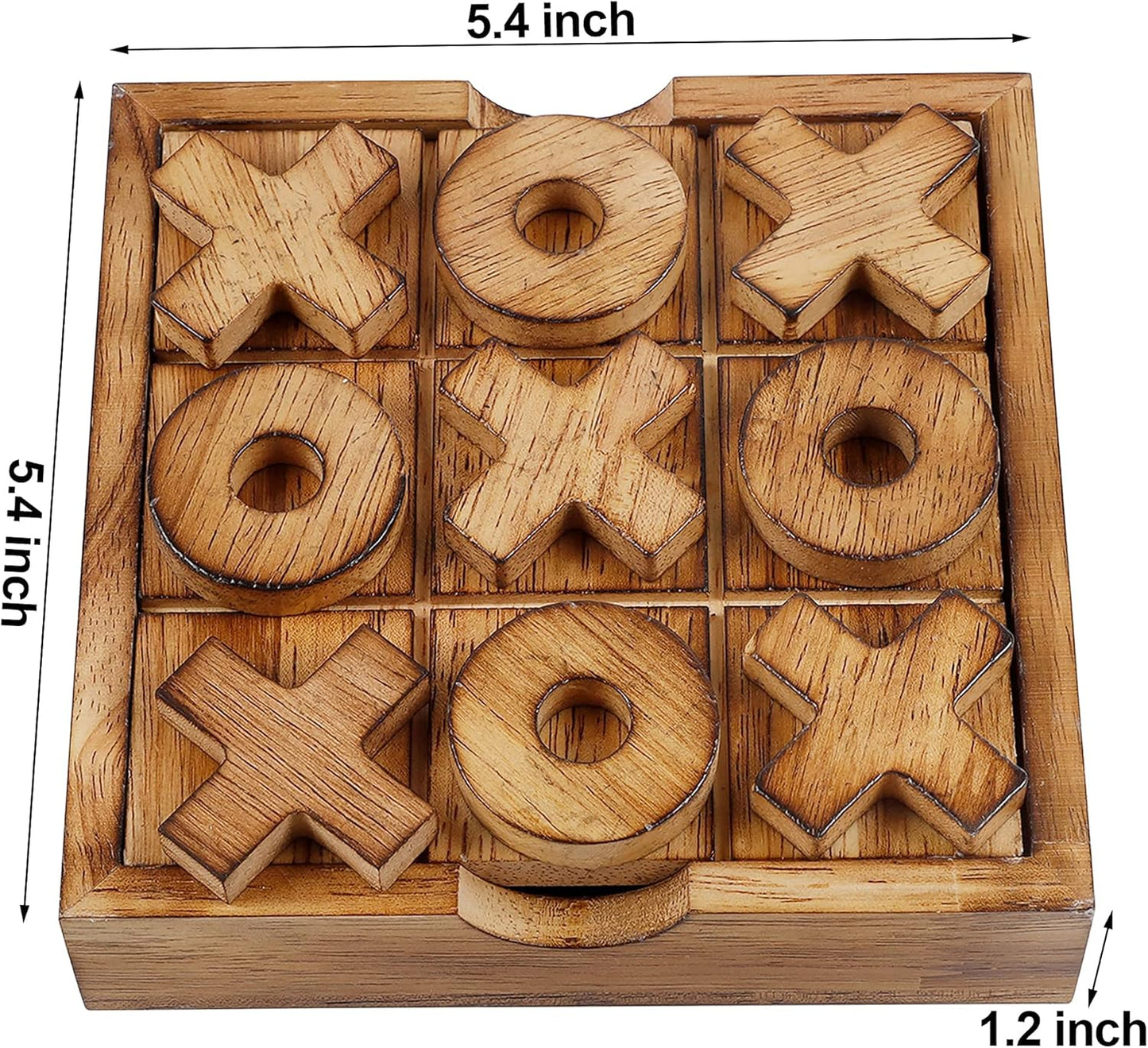 Glintoper Tic Tac Toe & 4 in a Row Tables Game Set, Classic Board Line Up 4 for Living Room Rustic Table Decor and Use as Game Top Wood Guest Room Decor Strategy Board Games for Families