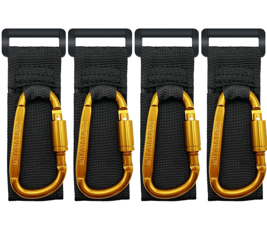 4 Pcs Baby Stroller Hook, Carry 30 lbs per Stroller Carabiner Clip, Adjustable Baby Stroller & Car Seat Hook for Hanging Diaper Bag, Wheelchair,Golf cart, Shopping and Pet Cart