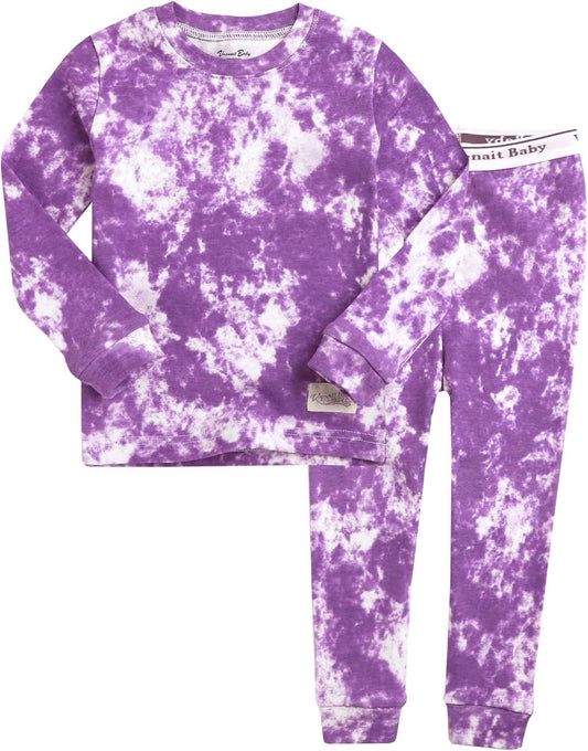 VAENAIT BABY 12M-12Y Toddler Kids Boys Girls 100% Cotton Marbling Tiedye Sung Fit Sleepwear Pajamas 2pcs Pjs Set