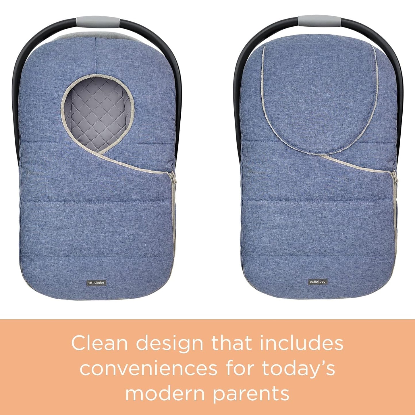 liuliuby Winter Carseat Covers Baby Boy | Infant Car Seat Cover Baby | Doona Accessories | Warm & Thick Fleece Canopy for Infant & New Born Cold Weather (Blue)