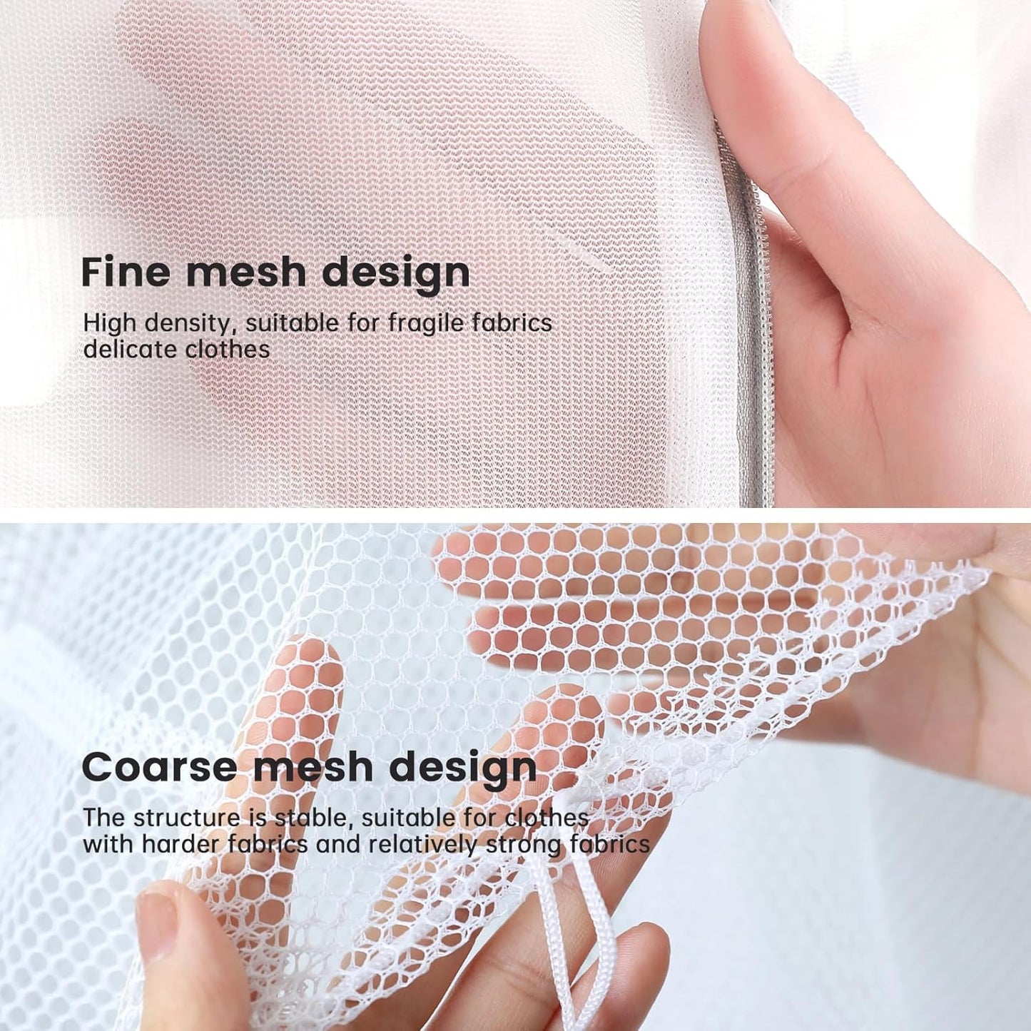 4Pcs Mesh Laundry Bags, Heavy Duty Laundry Bag, Durable Delicate Laundry Bag for College, Dorm, Travel, Family And Apartment Dwellers, (1small, 1medium, 1large, 1xx-Large) White