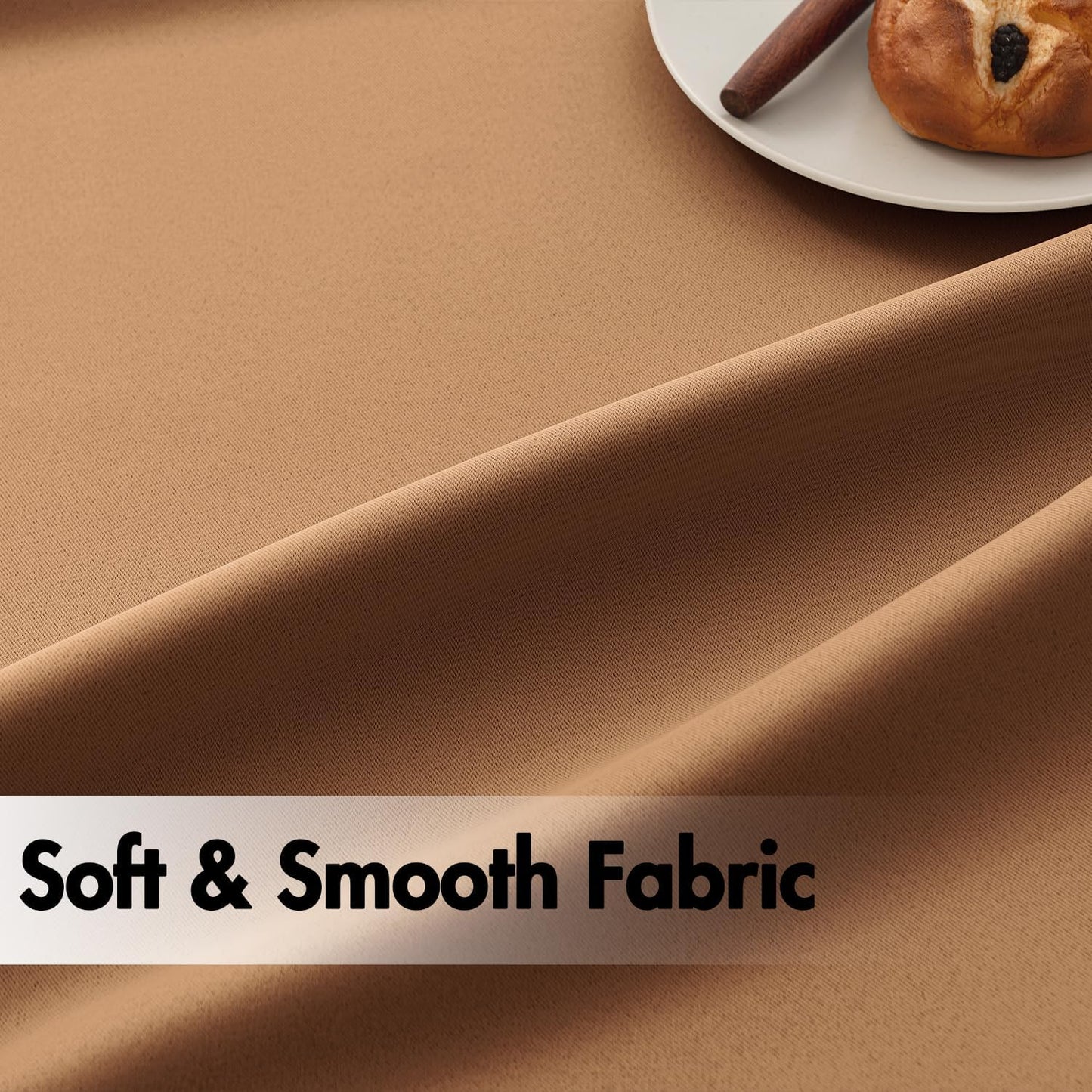 ANRODUO Back Tab Blackout Curtains for Bedroom Living Room, Rod Pocket Pinch Pleated Thermal Insulated Room Darkening Curtains 84 Inches Long 2 Panels, Brown, 42 x 84 Inch