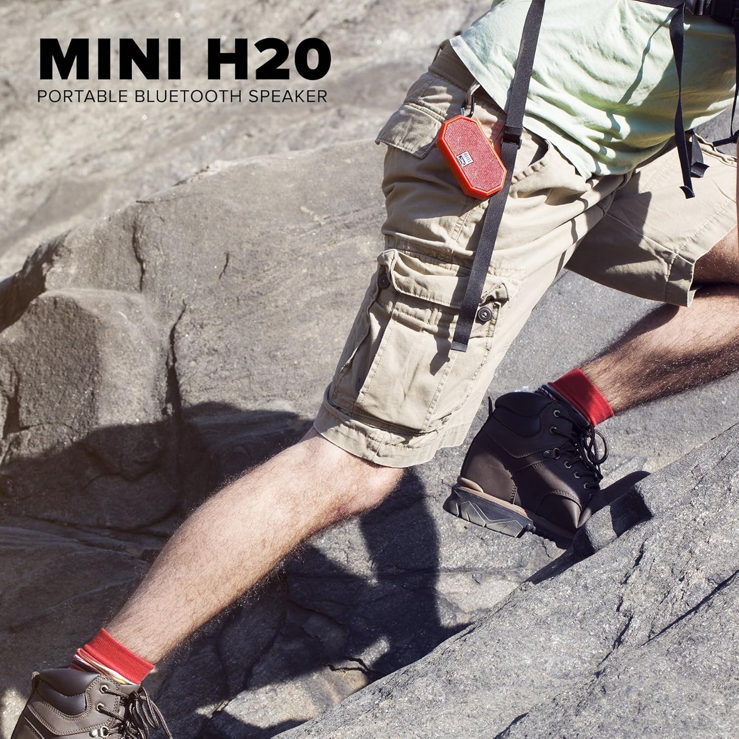 Altec Lansing Mini H2O - Waterproof Bluetooth Speaker, IP67 Certified & Floats in Water, Compact & Portable Speaker for Hiking, Camping, Pool, and Beach, Red