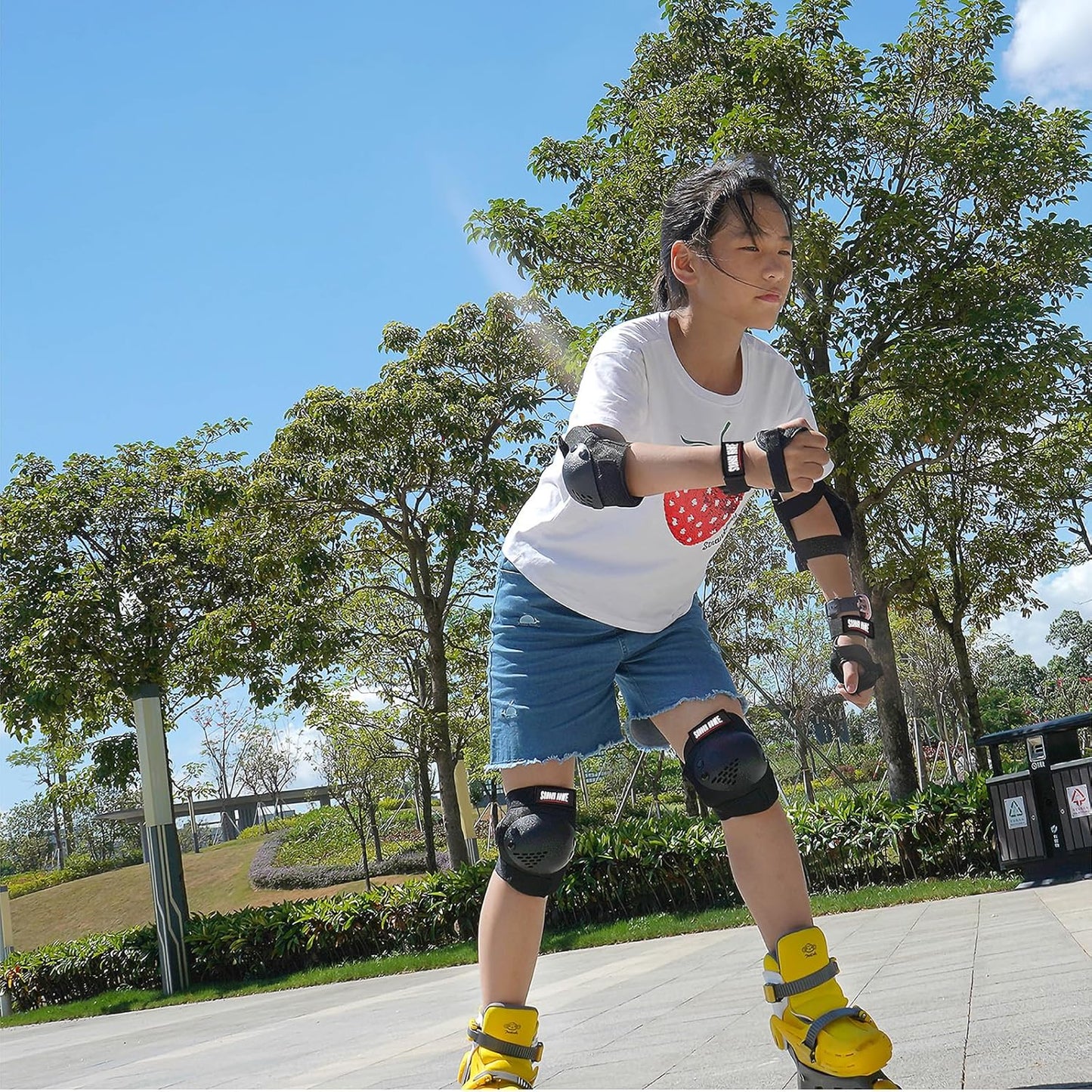 Youth/Kids Knee Pads Elbow Pads Wrist Guards Protective Gear Set for 3-15 Years Child Roller Skates, Skateboard, Cycling, Inline Skating, BMX Bike, Balance Bike, Scooter Riding and Other Outdoor Sports