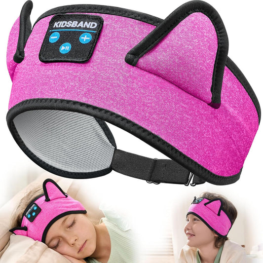 KIDSBAND Kids Headband Headphones, Baby Headphones, Wireless and Wired Playback 3.5 MM Jack for School, Foldable Adjustable Children Headset for Girls Boys,Kindle Tablet Cellphones Airplane Travel