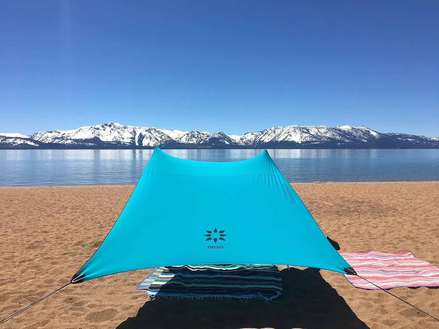 Neso Tents Beach Tent with Sand Anchor, Portable Canopy Sunshade - 7' x 7' - Patented Reinforced Corners(Teal)