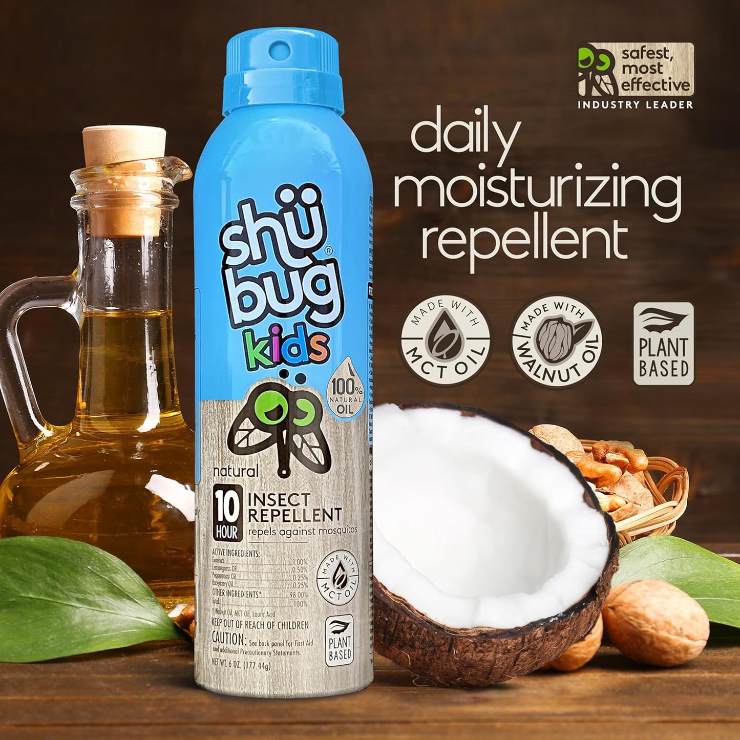 [2 Count] - Mosquito Repellent Spray - Plant Based Active Insect Protection, DEET-Free, Long-Lasting 10-12 Hour Protection - 6oz